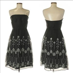 Kay Unger Silk strapless dress black/grey size 4